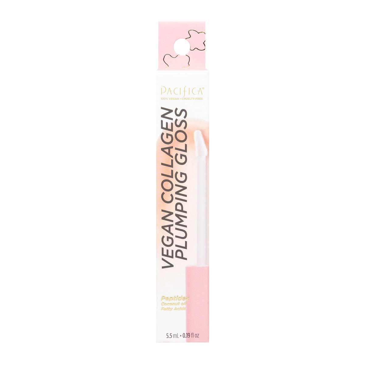 Pacifica Vegan Collagen Lip Plumping Gloss with Peptides and Shea Butter, Universal Shimmer Shade, 5.5ml
