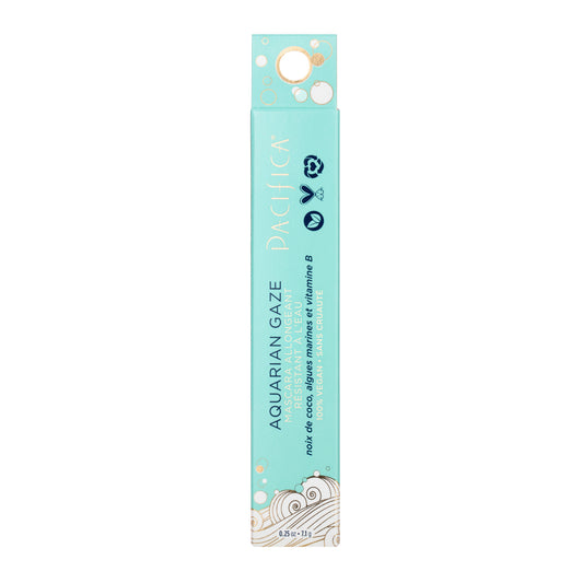 Pacifica Aquarian Gaze Water-Resistant Mineral Mascara with Coconut and Kelp, Abyss Black, 7.1g