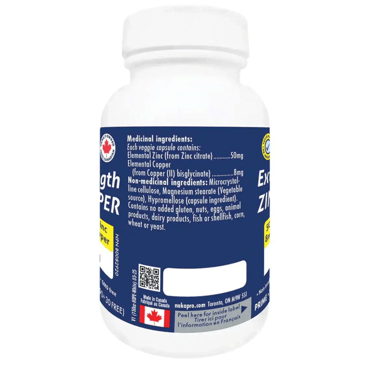 120 Vegetable Capsules | Naka Platinum Extra Strength Zinc Plus Copper