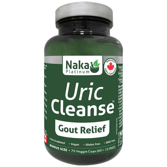 Naka Platinum Uric Cleanse, Gout Relief, 75 Vegetable Capsules