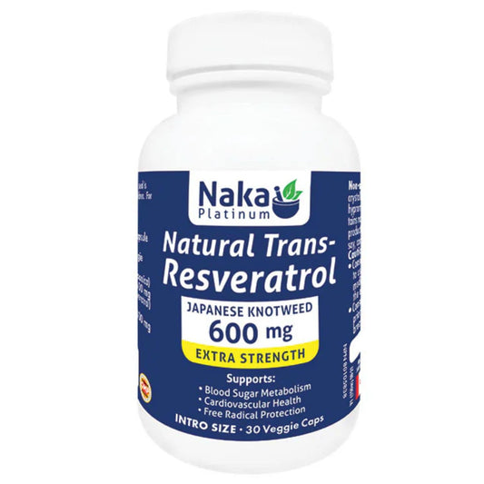 Naka Platinum Natural Trans-Resveratrol, 30 Vegetable Capsules