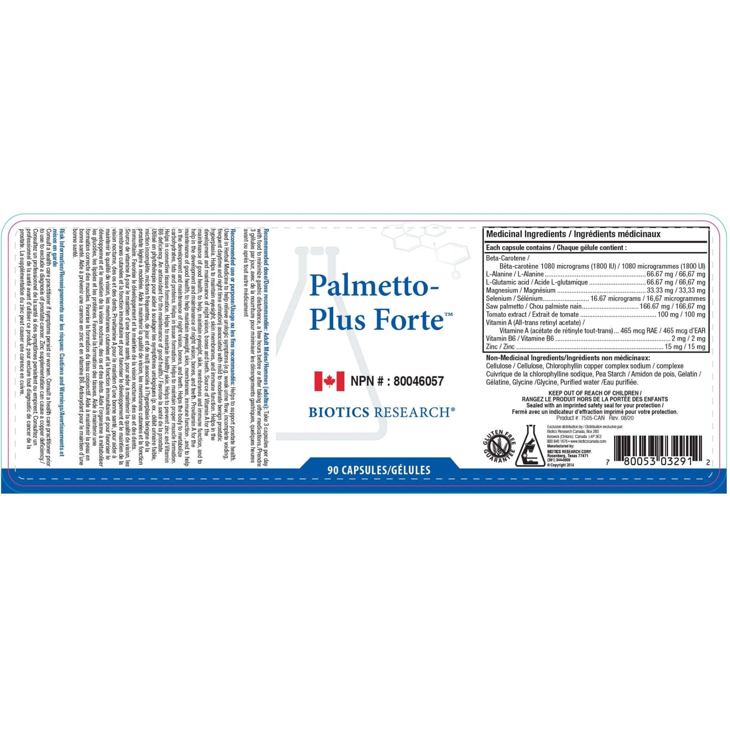 90 Capsules | Biotics Research Palmetto-Plus Forte