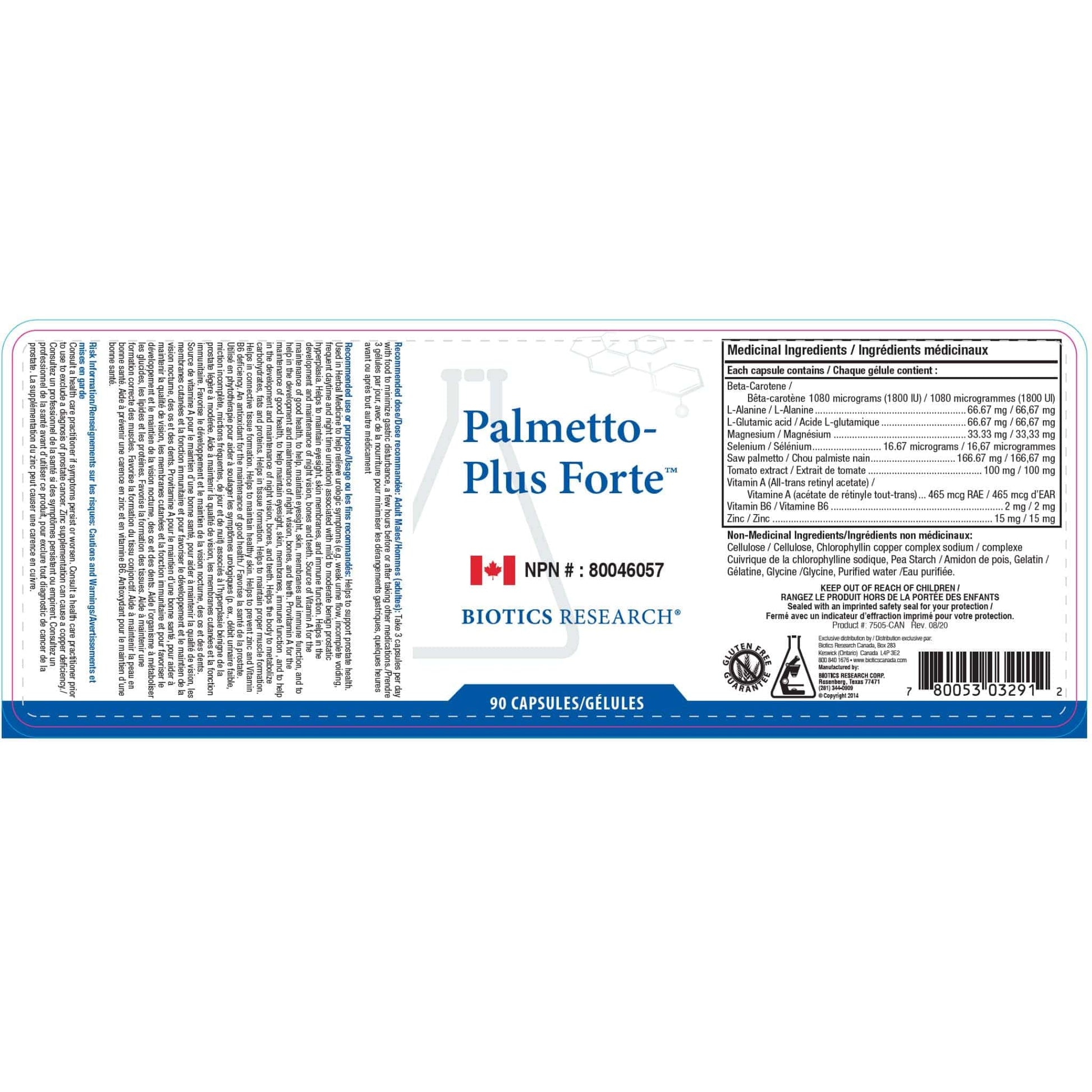 90 Capsules | Biotics Research Palmetto-Plus Forte