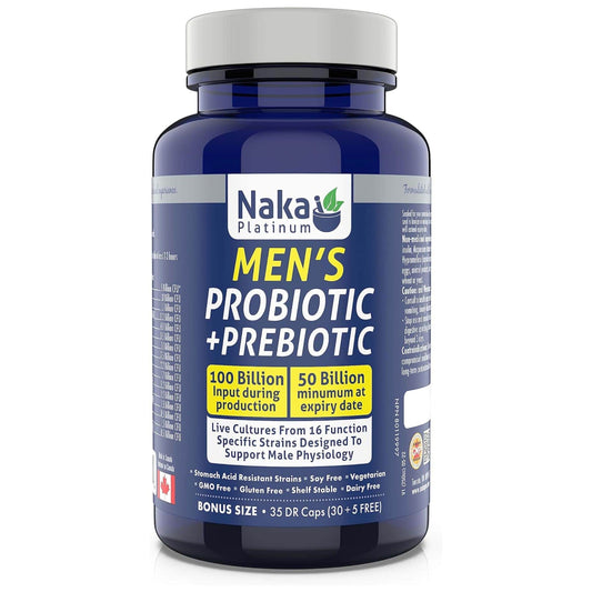 35 Delayed Release Capsules | Naka Platinum Men's Probiotic and Prebiotic 100 Billion