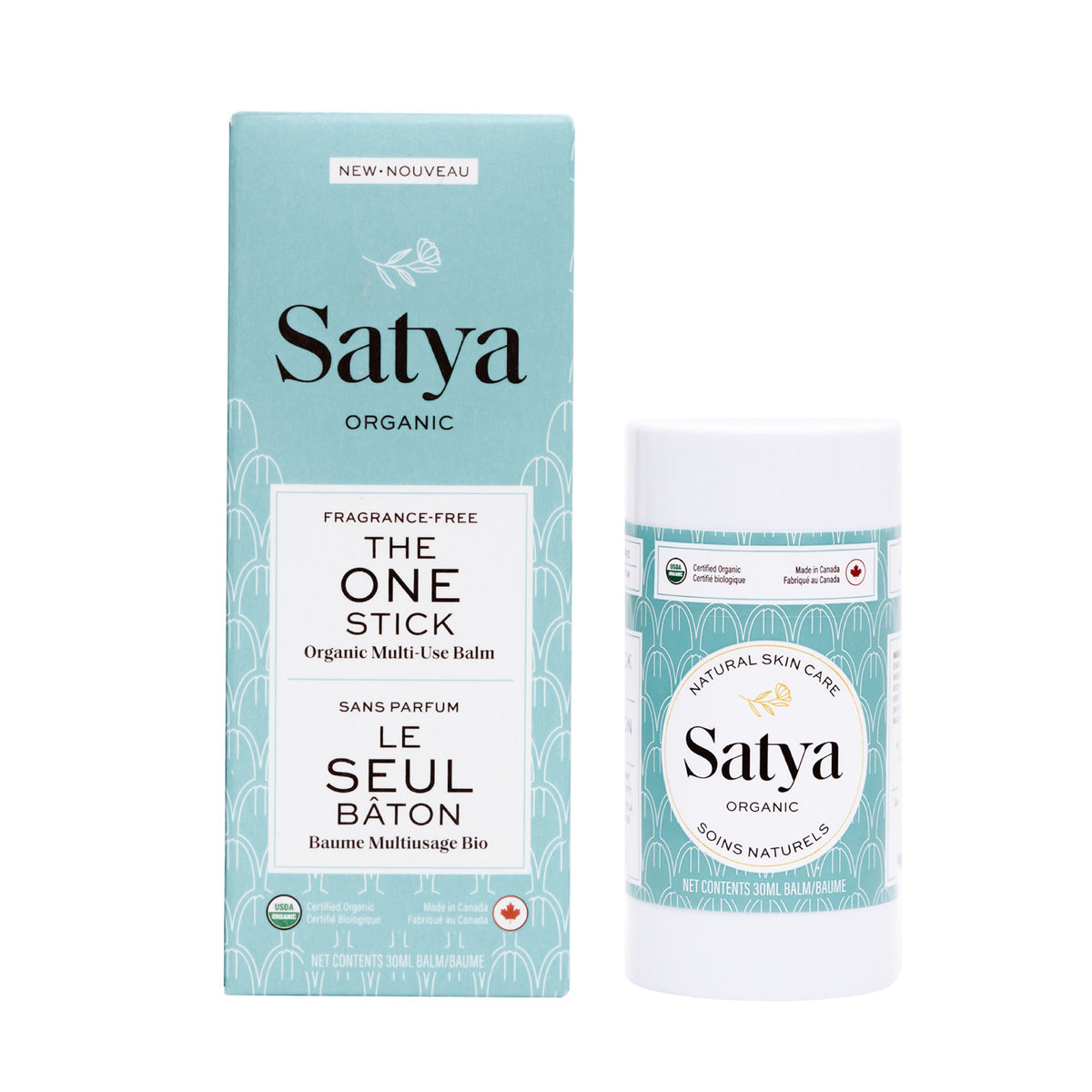 Satya The One Multi-Use Balm, Organic Calendula and Oat Moisturizing Balm for Lips, Cuticles, Heels and Dry Skin, Fragrance-Free, Tin, Stick or Refill - Stick, 30ml