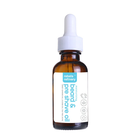 Rebels Refinery Beard and Pre-Shave Oil with Jojoba, Almond and Essential Oils, 30ml