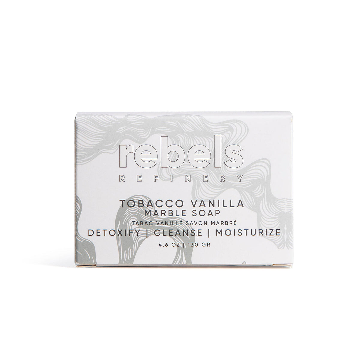 Rebels Refinery Tobacco Vanilla Marble Bar Soap with Activated Charcoal, 133g