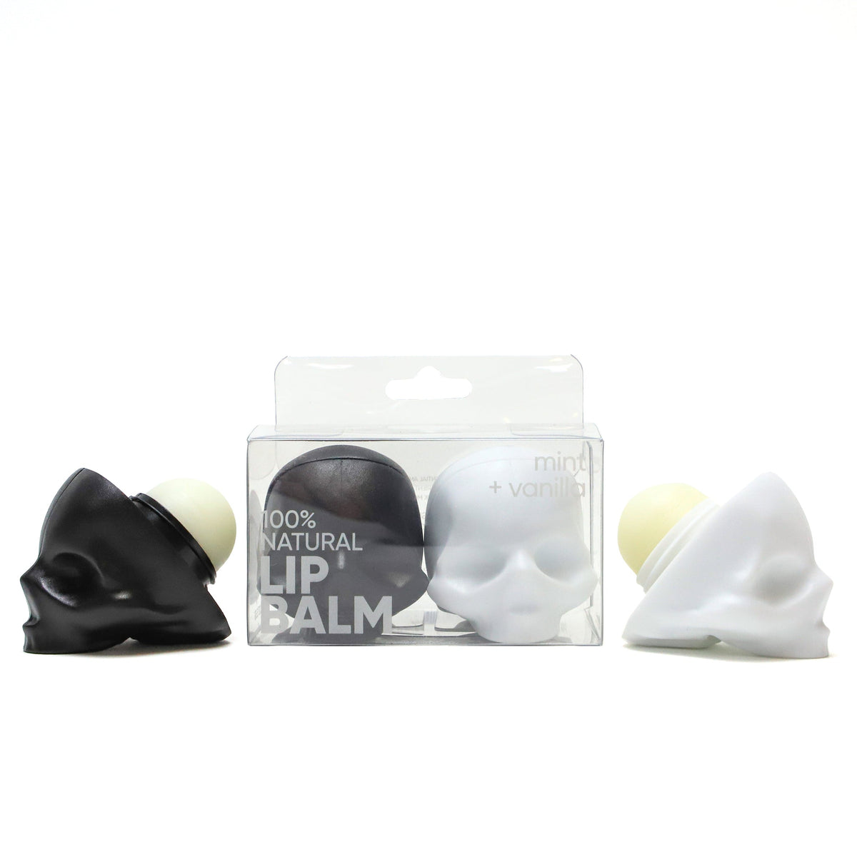 Rebels Refinery Lip Balm 2-Pack, Cactus, Heart, Pineapple, Ice Cream, Skull Duos and Balm plus Stick Sets - Skull Duo Vanilla and Mint