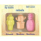 Rebels Refinery Summer Combo Pack Lip Balm Gift Set, 3 Shaped Lip Balms, Lemonade Ice Cream Cone, Clementine Cactus and Watermelon Pineapple