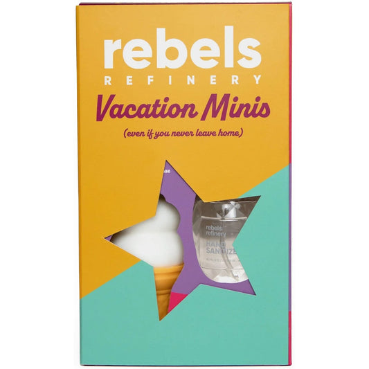 Rebels Refinery Vacation Minis Gift Set, Summer Citrus Cactus Lip Balm, Watermelon Alcohol Hand Spray and Mango Hand Lotion, 3 Pack