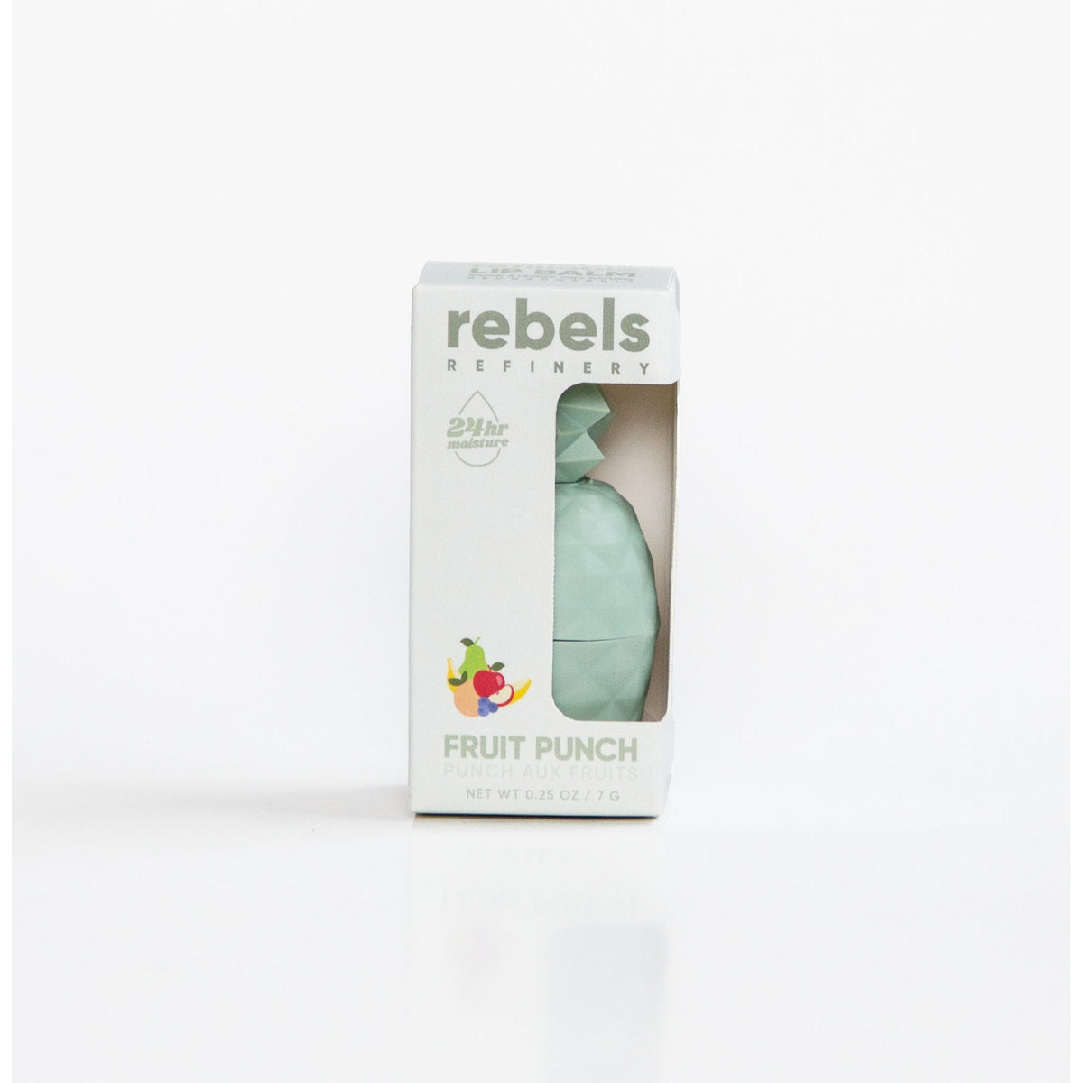 Rebels Refinery Refillable Lip Balm, Ice Cream Lemon or Pineapple Fruit Punch, 7g or with Refill Pod 14g - Pineapple, Fruit Punch