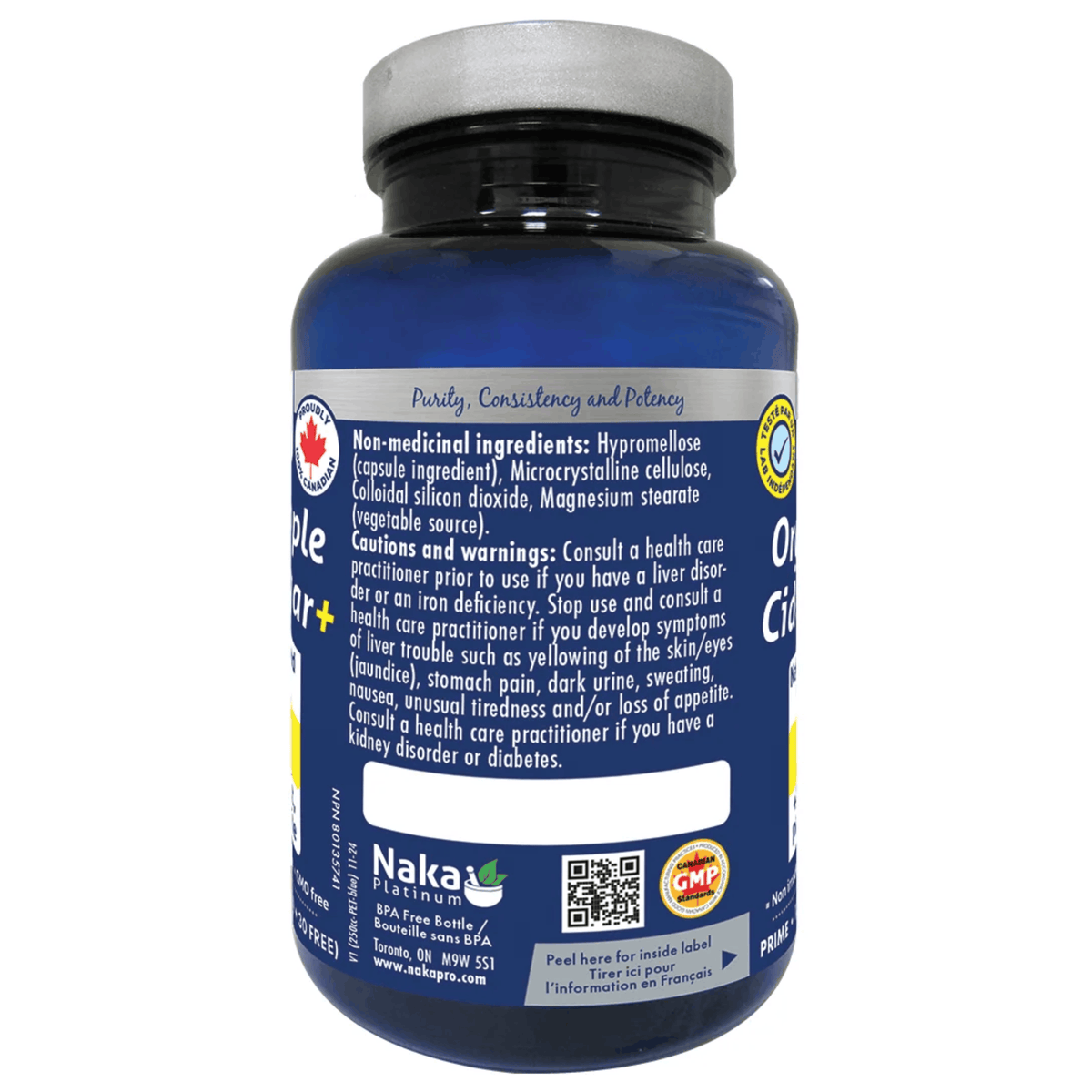 120 Vegetable Capsules | NAKA Platinum Organic Apple Cider Vinegar Plus Capsules