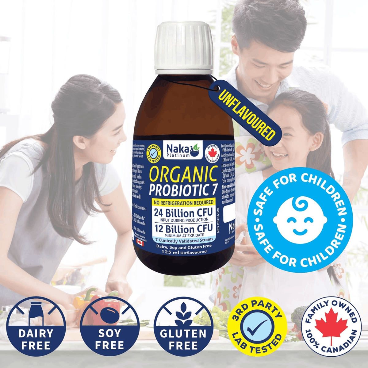 125ml Unflavoured | Naka Platinum Organic Probiotic 7 Liquid