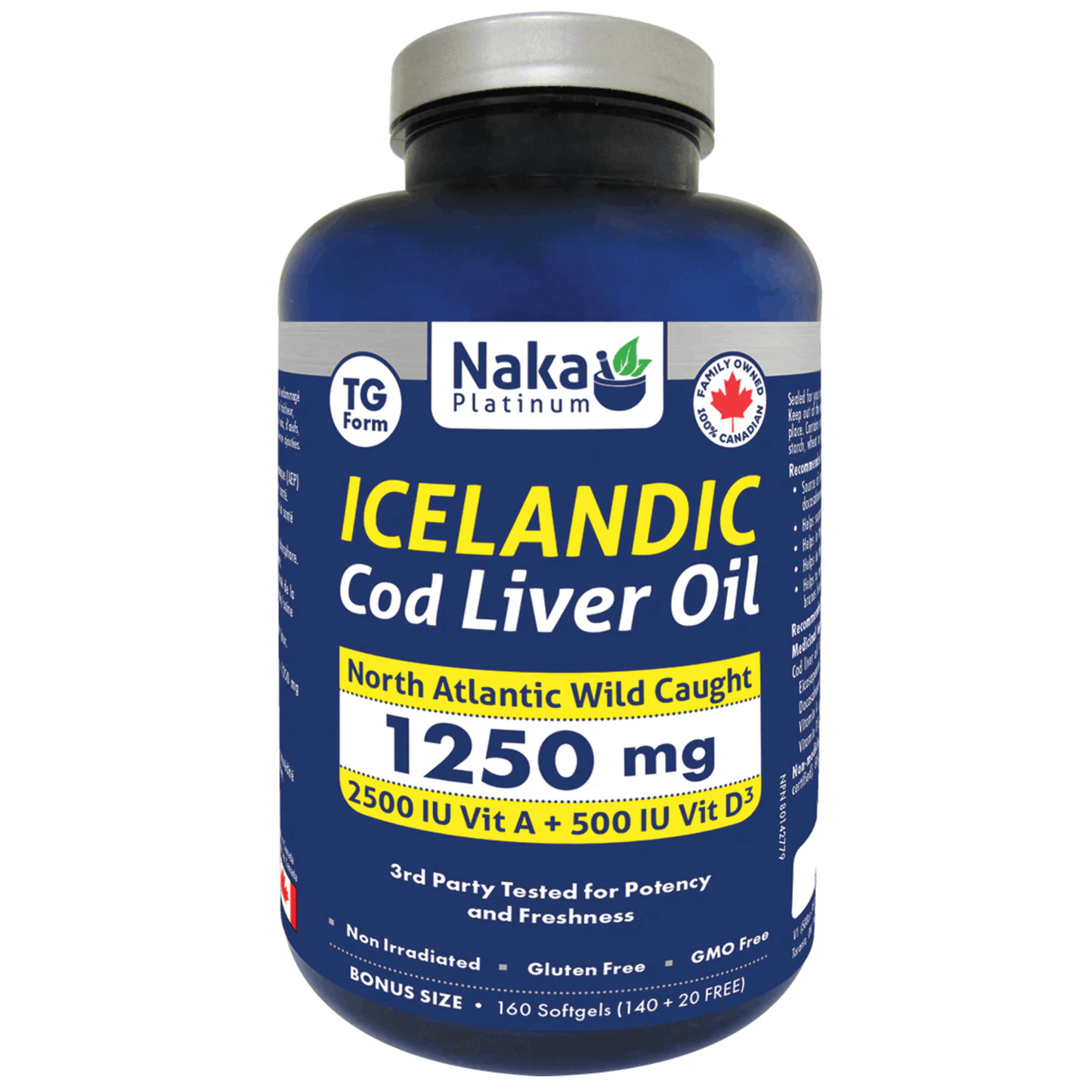 160 Softgels | Naka Platinum Icelandic Cod Liver Oil