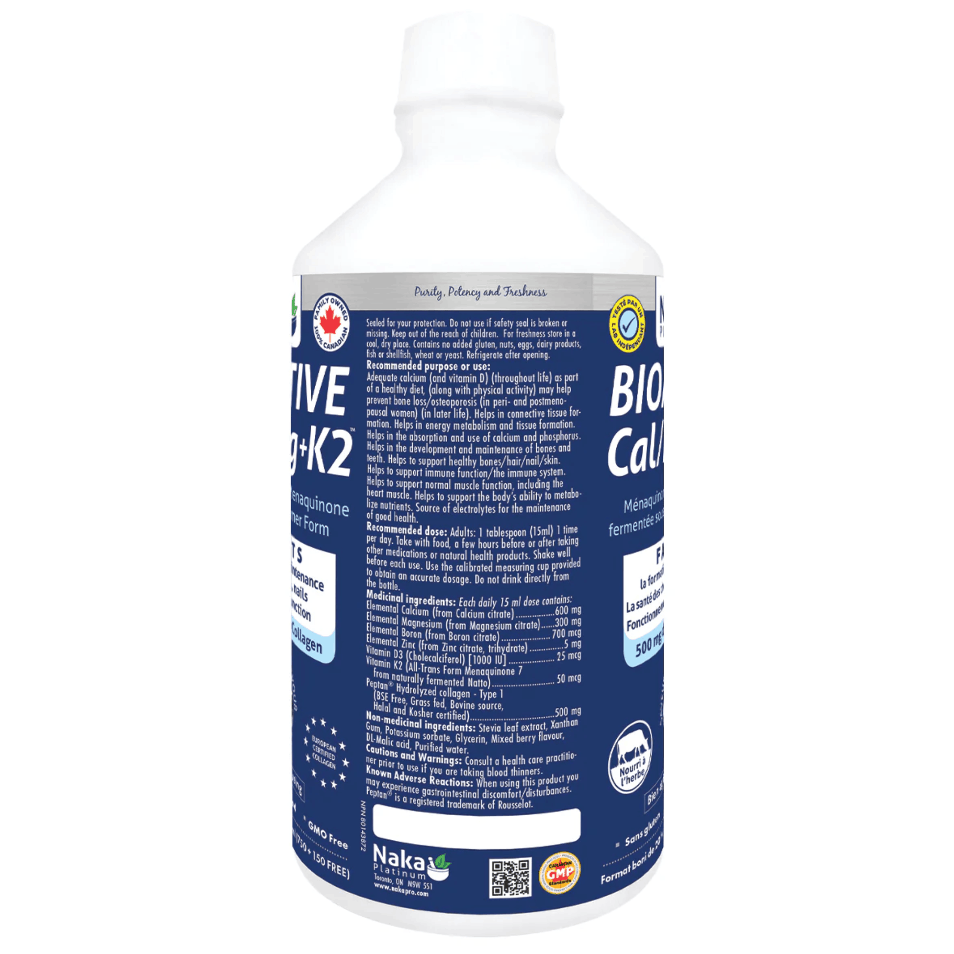600ml Natural Berry | Naka Platinum BioActive Cal/Mag Plus K2