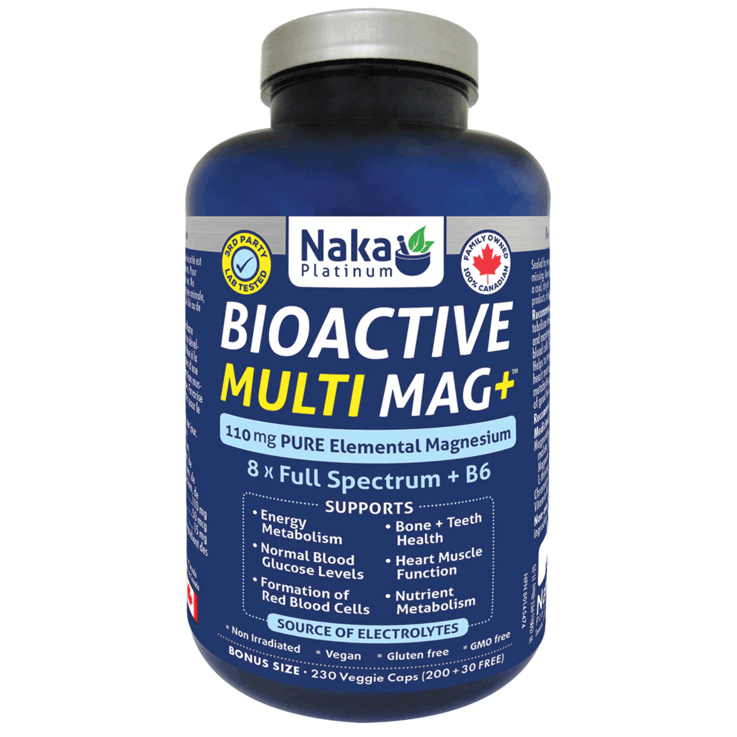 230 Vegetable Capsules | Naka Platinum Bioactive Multi Mag Plus