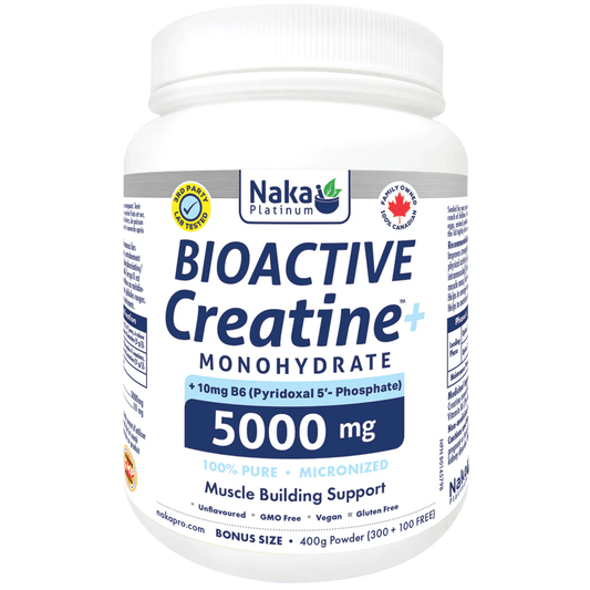 NAKA Platinum Bioactive Creatine Powder Plus B6, 100% Pure Micronized Creatine Monohydrate, 400g