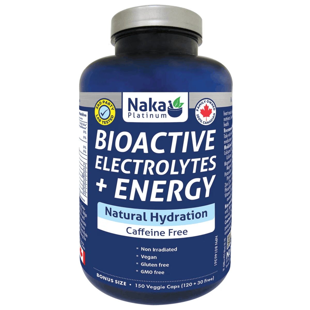 150 Vegetable Capsules | Naka Platinum Bioactive Electrolytes Plus Energy