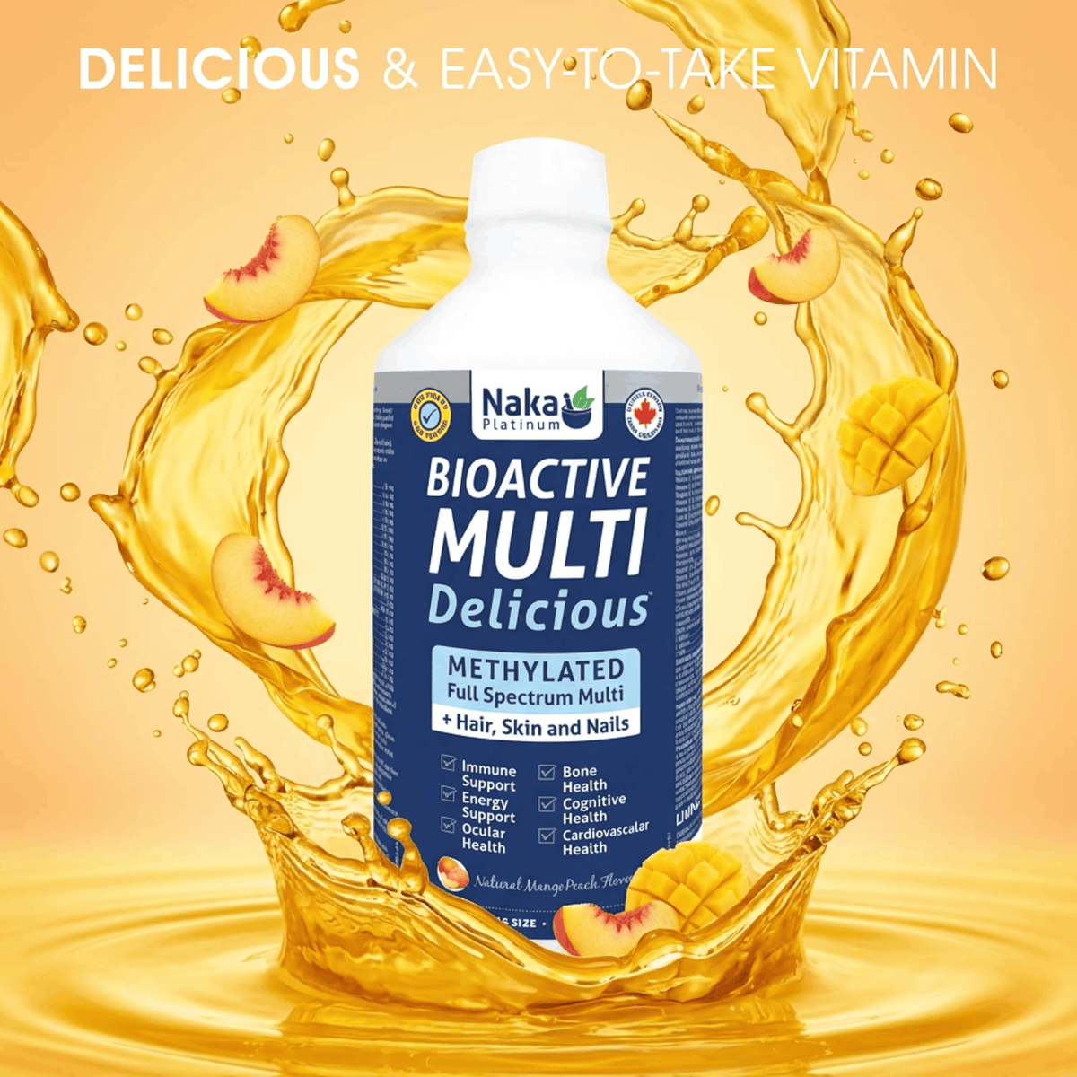 250ml Mango Peach| Naka Platinum Bioactive Multi Delicious Liquid Multivitamin