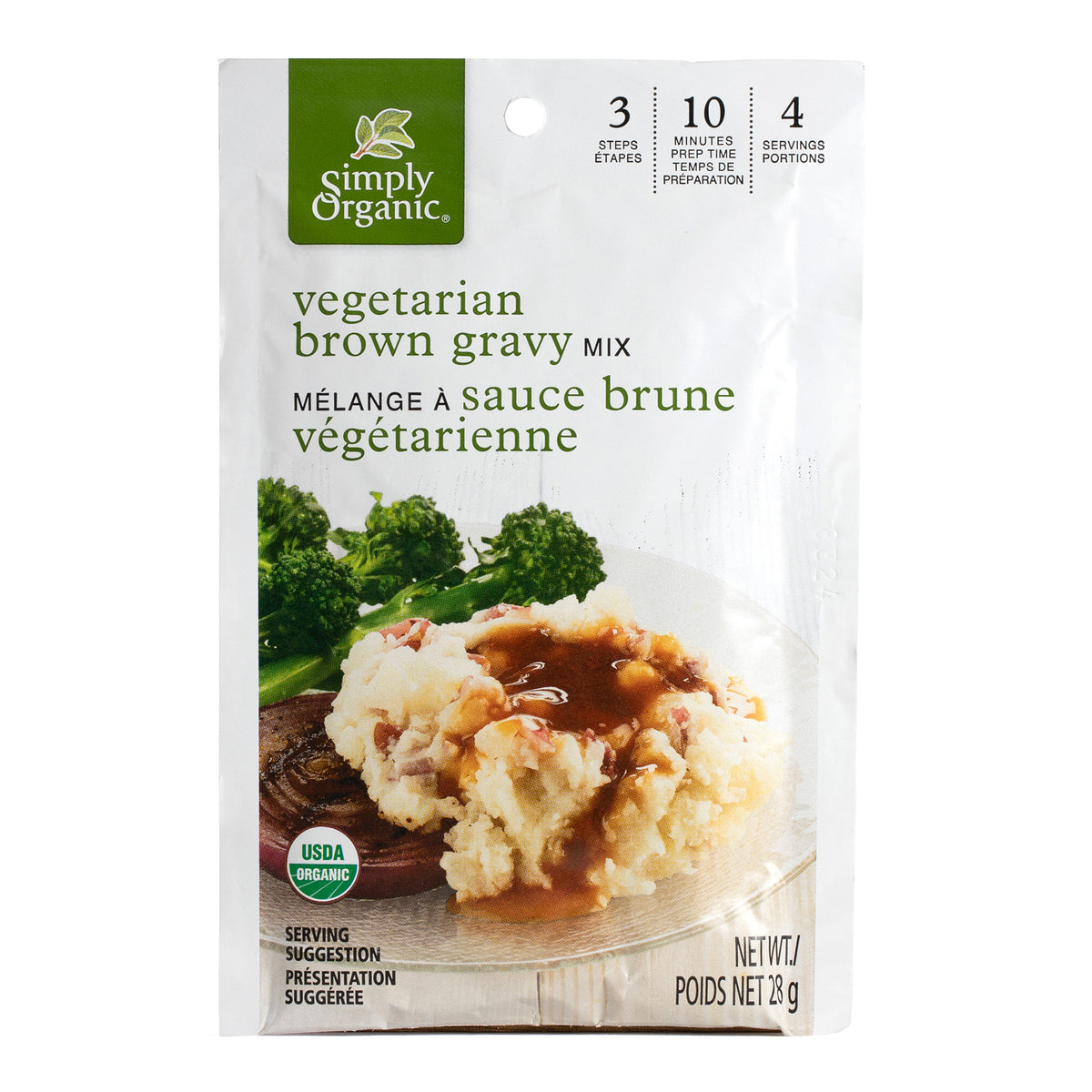 Simply Organic Gravy and Sauce Mixes, Case of 12 Packets - Vegetarian Brown Gravy, 28g