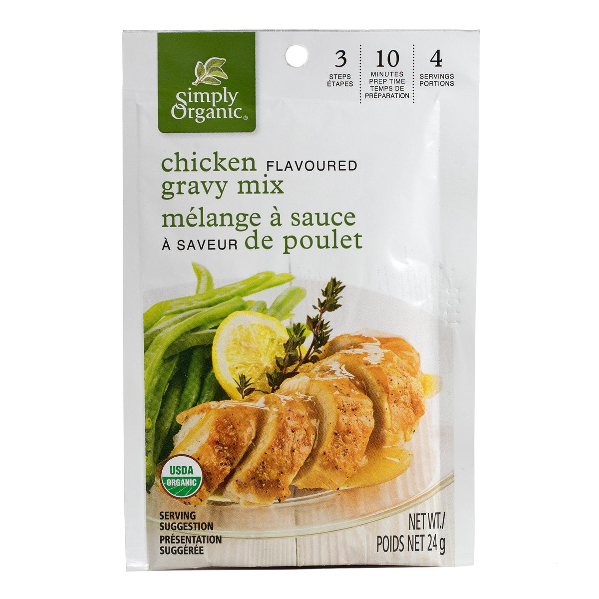 Simply Organic Gravy and Sauce Mixes, Case of 12 Packets - Roasted Chicken Gravy, 24g