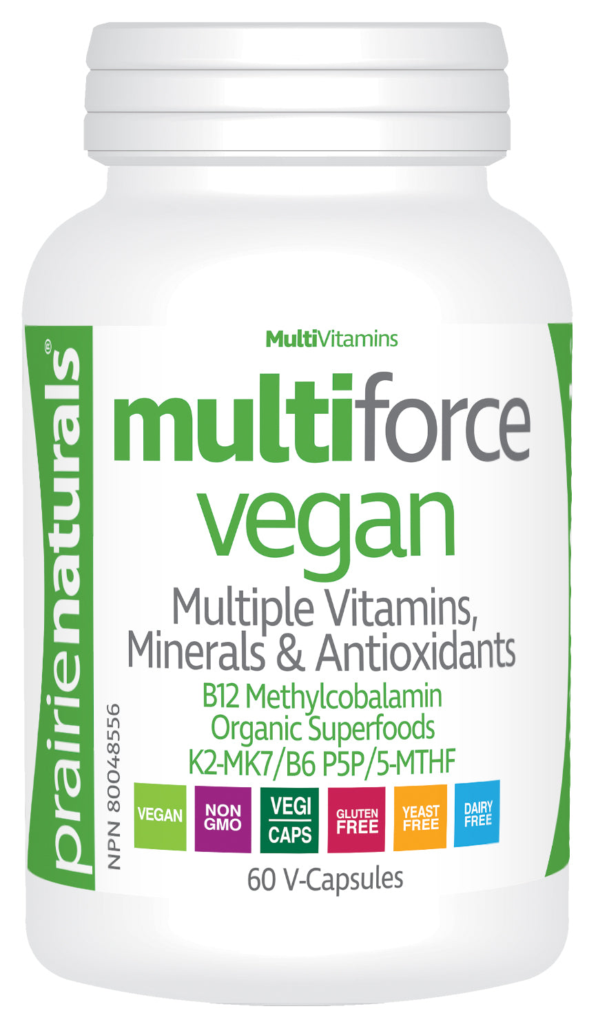 60 Vegetable Capsules | Prairie Naturals Multi-Force Vegan Daily Multivitamin 60 Vegetable Capsules