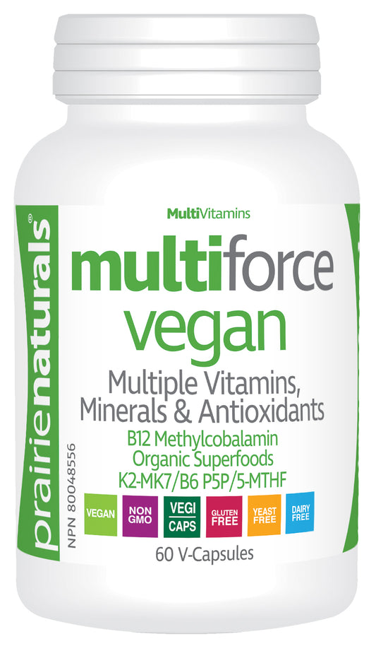 60 Vegetable Capsules | Prairie Naturals Multi-Force Vegan Daily Multivitamin 60 Vegetable Capsules