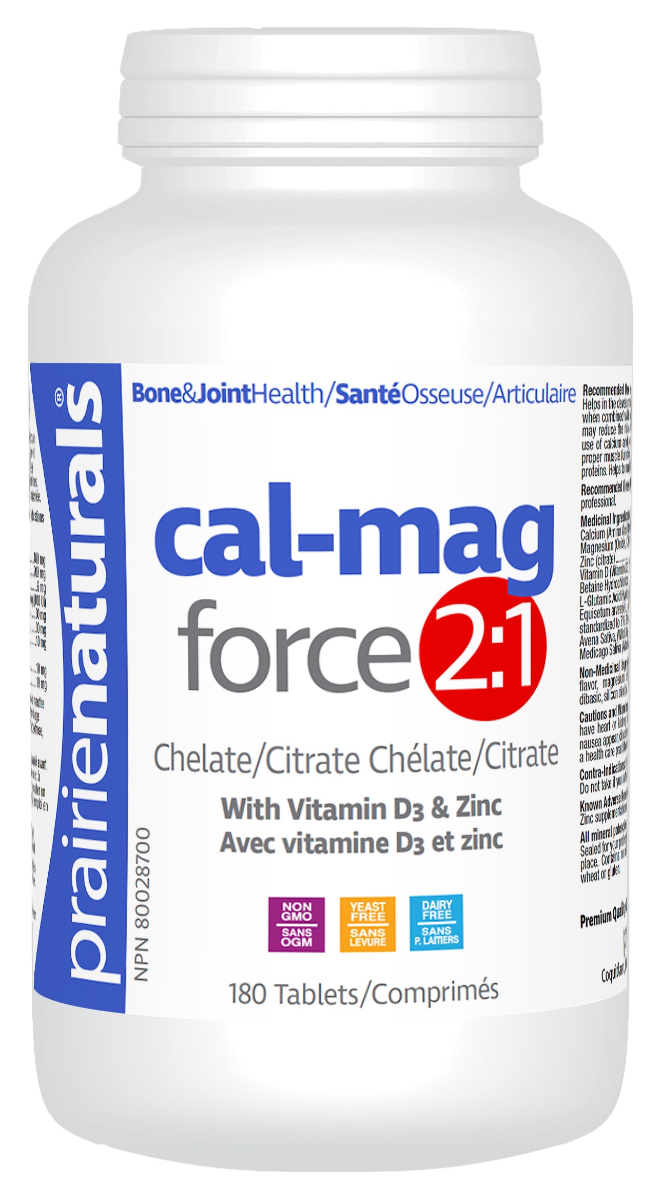 180 Tablets | Prairie Naturals Cal-Mag Force 2:1 180 Tablets