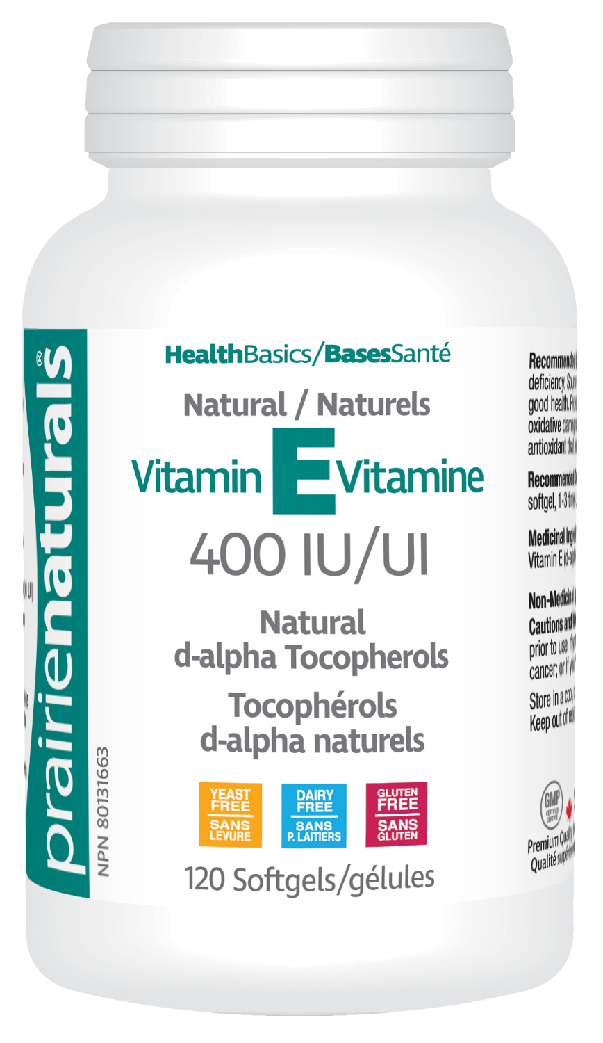 120 Softgels | Prairie Naturals Vitamin E 400 IU 120 Softgels