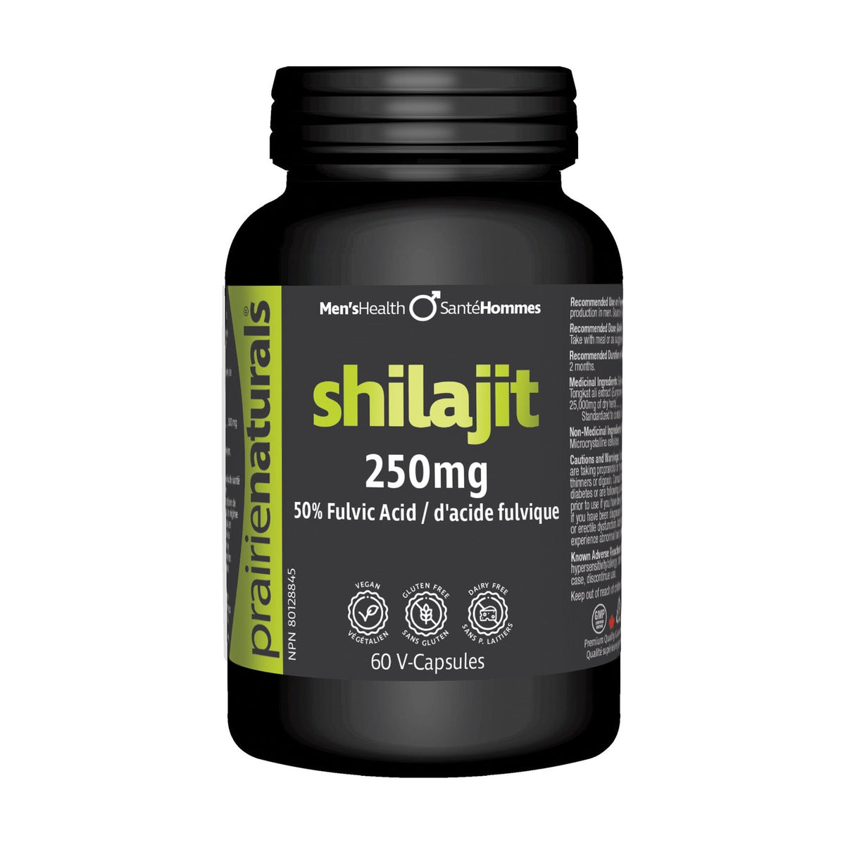 Prairie Naturals Shilajit 250mg, 50% Fulvic Acid, Helps Maintain Normal Testosterone Levels in Men 45-55, Vegan, 60 Vegetable Capsules