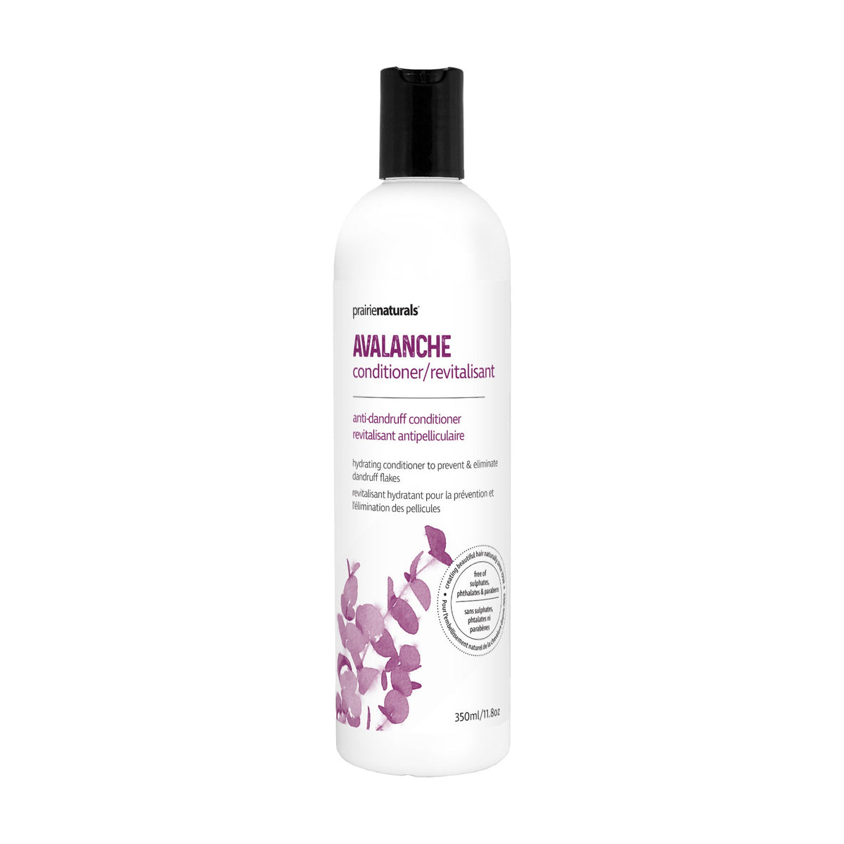 Prairie Naturals Natural Conditioner, Paraben-Free with Silk Amino Acids and Botanicals, 8 Formulas incl. Tea Tree, Argan, Volumizing and Silver Toning, 350ml - Avalanche (Pine and Peppermint Scalp Care)