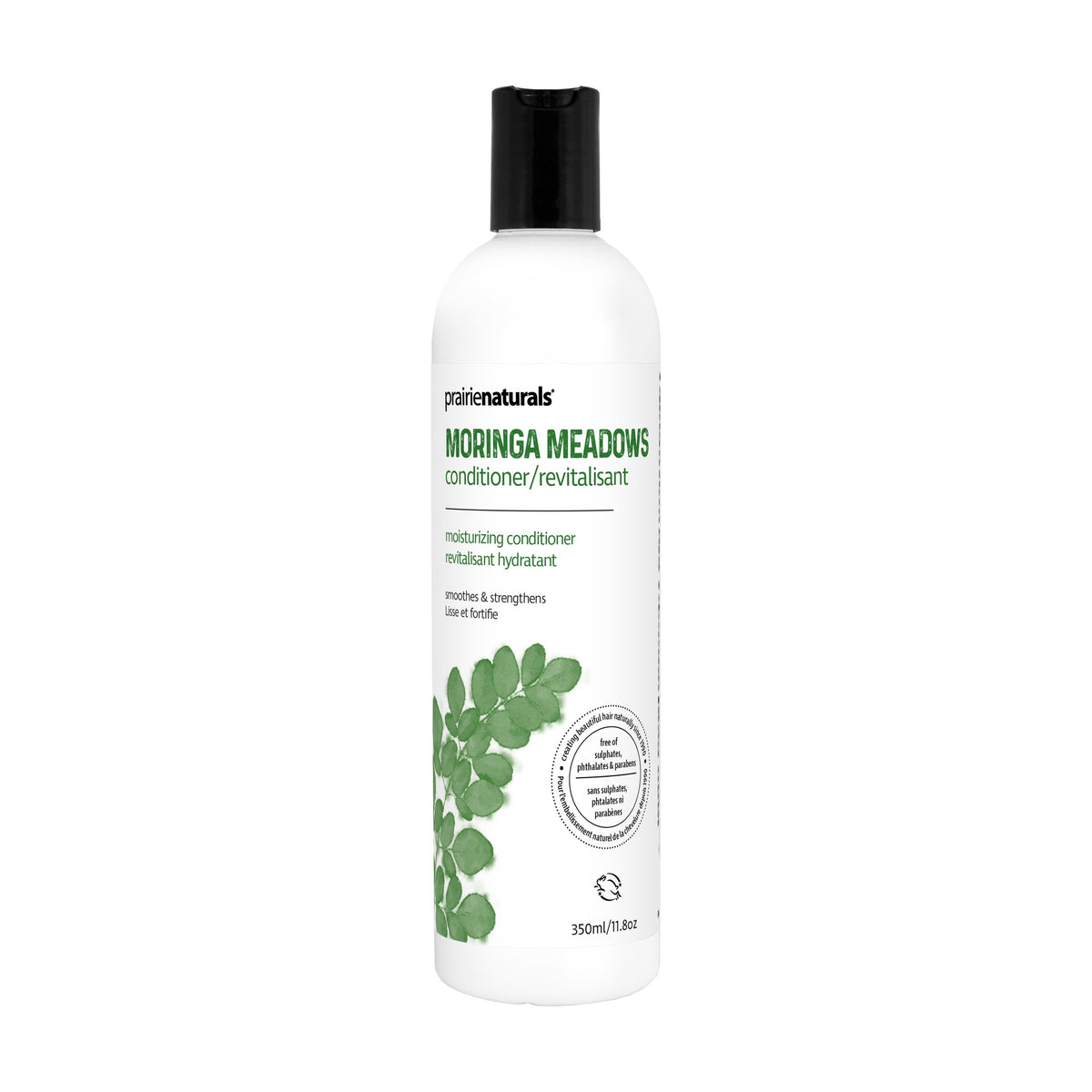 Prairie Naturals Natural Conditioner, Paraben-Free with Silk Amino Acids and Botanicals, 8 Formulas incl. Tea Tree, Argan, Volumizing and Silver Toning, 350ml - Moringa Meadows (Moisturizing)
