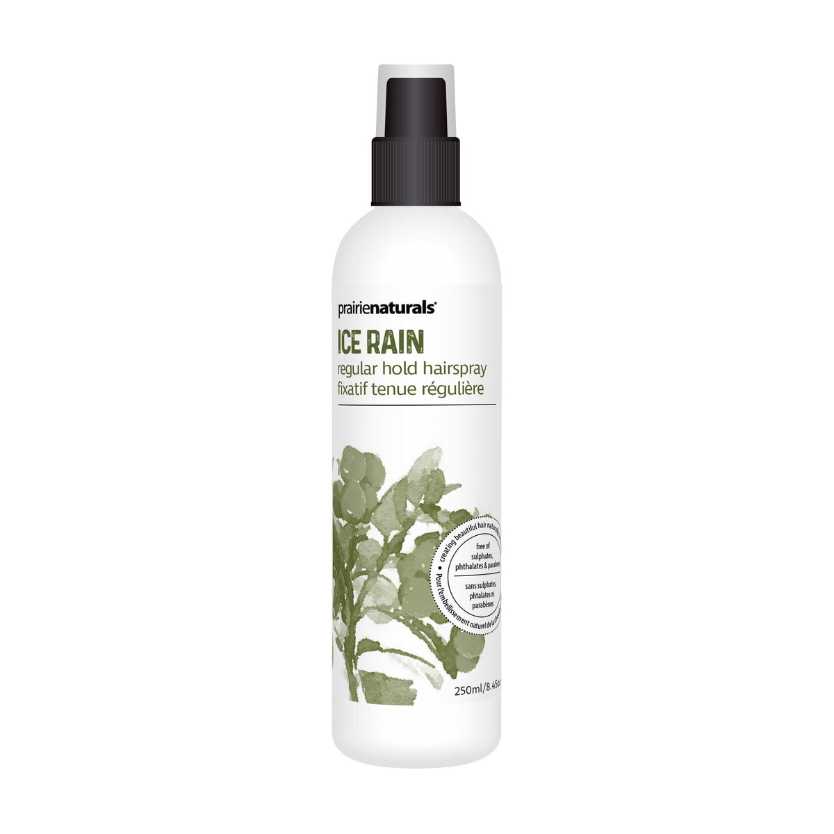 Prairie Naturals Natural Non-Aerosol Hairspray, Ice Rain Flexible Hold or Ice Freeze Firm Hold, Paraben and Phthalate-Free, 250ml - Ice Rain (Flexible Hold)