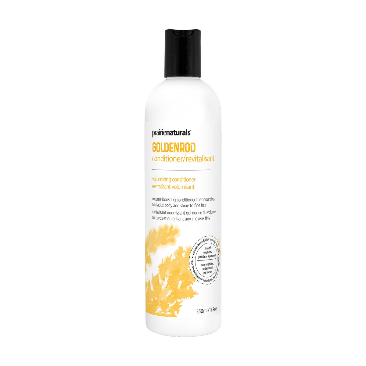 Prairie Naturals Natural Conditioner, Paraben-Free with Silk Amino Acids and Botanicals, 8 Formulas incl. Tea Tree, Argan, Volumizing and Silver Toning, 350ml - Goldenrod (Volumizing)
