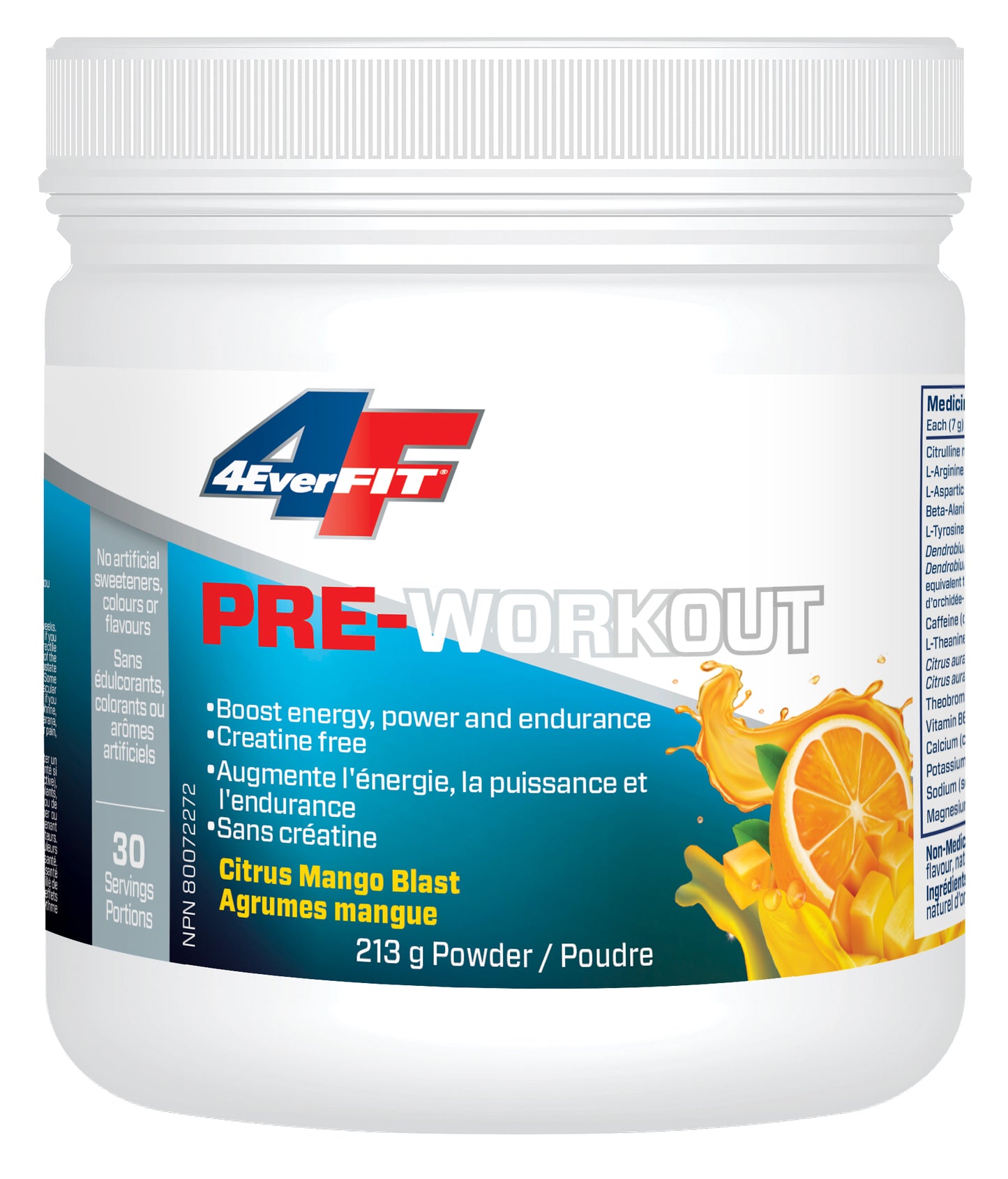 Citrus Mango Blast 213g | Prairie Naturals Pre-Workout Blast Citrus Mango Blast 213g