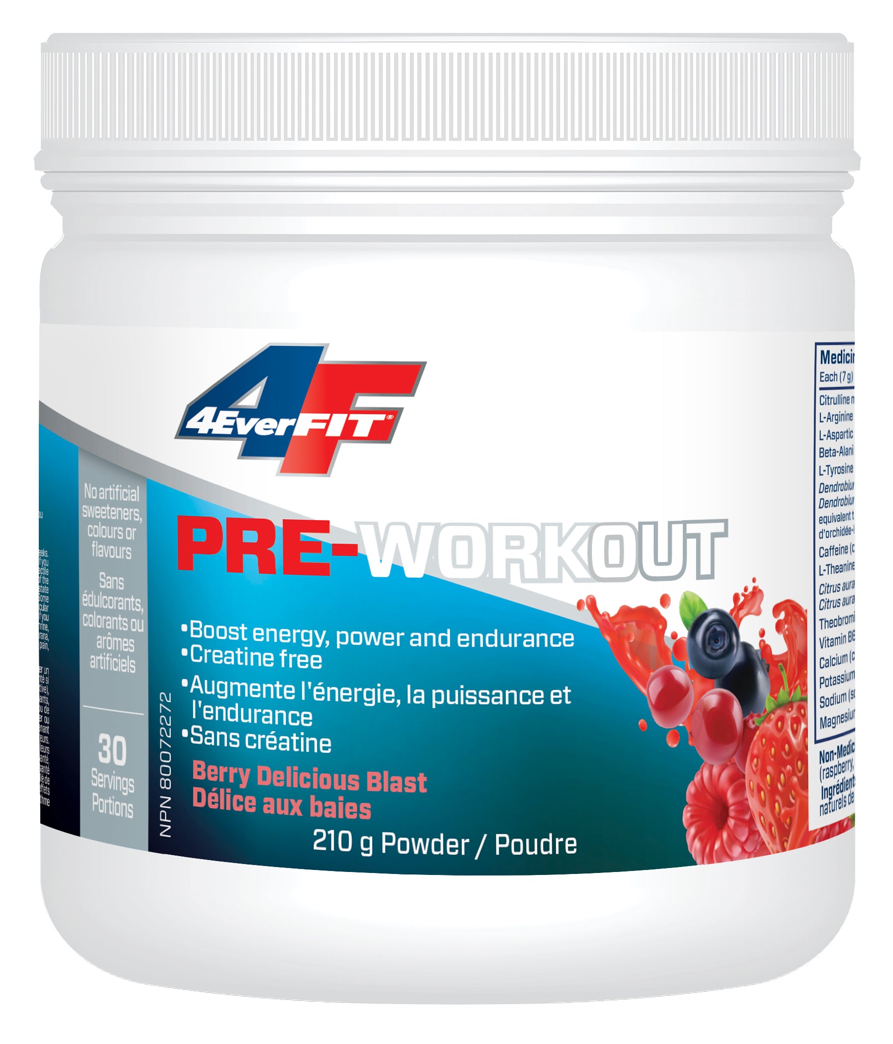 Berry Delicious Blast 210g | Prairie Naturals Pre-Workout Blast Berry Delicious Blast 210g