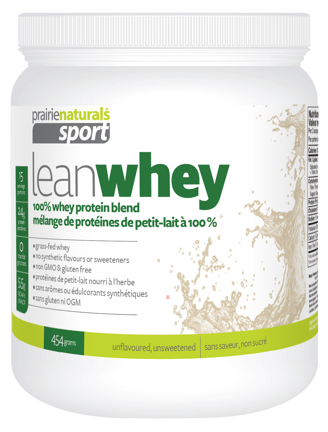 Natural 454g | Prairie Naturals Lean Whey Protein Powder Natural 454g