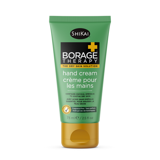 Shikai Borage Therapy Hand Cream for Dry Hands and Cuticles, Borage Oil with Aloe and Shea, Fragrance-Free, 73ml