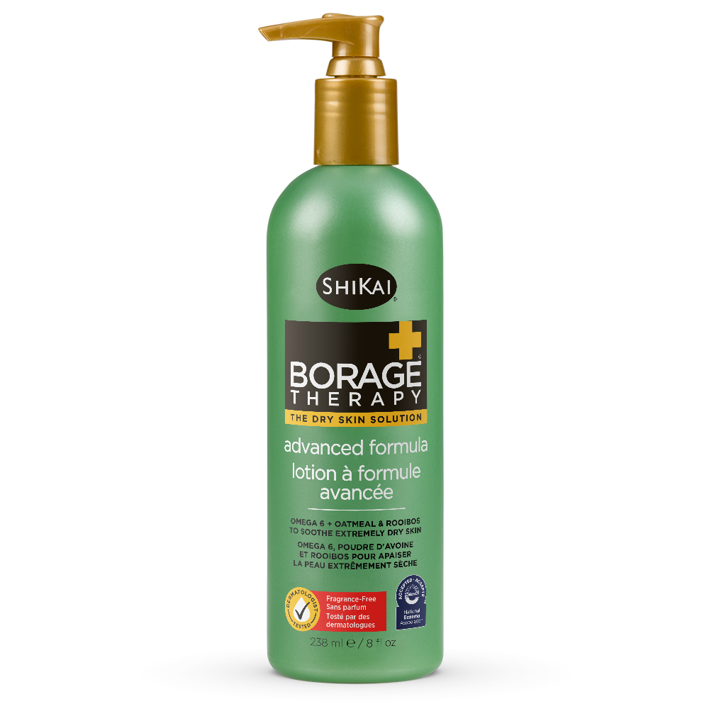 Shikai Borage Therapy Advanced Formula Lotion for Extremely Dry Skin, Borage Oil with Oatmeal, Rooibos and Shea, Fragrance-Free, 238ml
