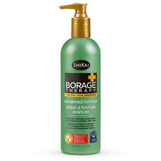 Shikai Borage Therapy Advanced Formula Lotion for Extremely Dry Skin, Borage Oil with Oatmeal, Rooibos and Shea, Fragrance-Free, 238ml