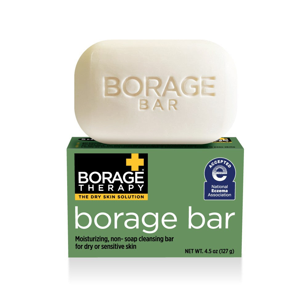 Shikai Borage Therapy Moisturizing Cleansing Bar for Dry, Sensitive Skin, Soap-Free and pH-Balanced, with Borage Oil, 127g
