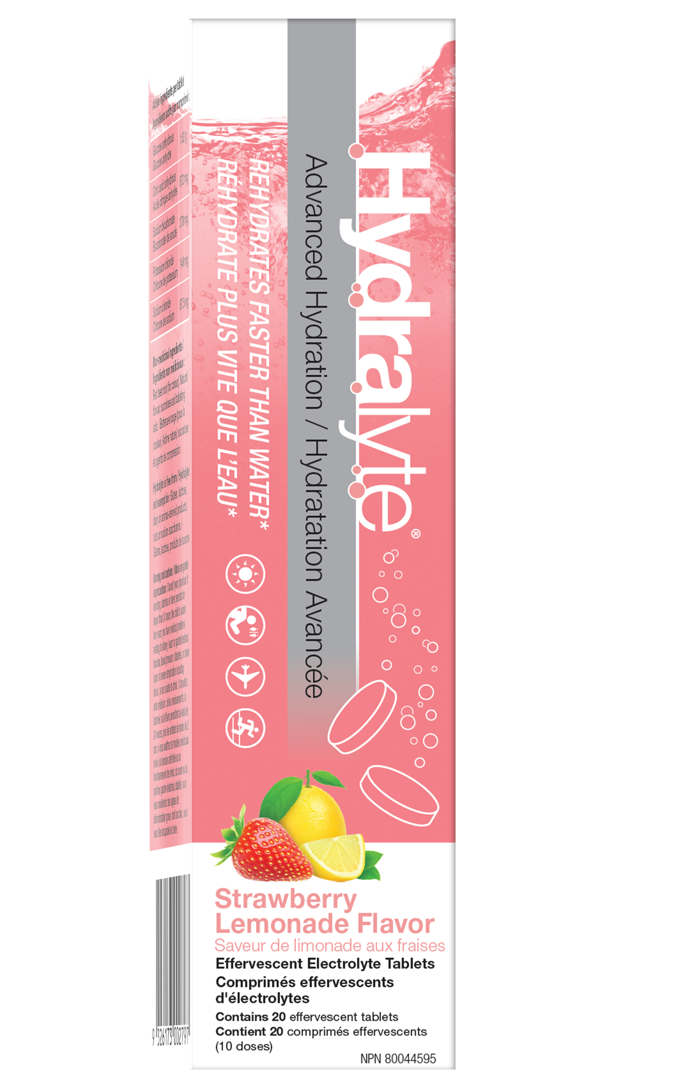 HydraLyte Effervescent Electrolyte Tablets Strawberry Lemonade