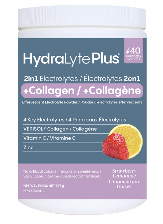HydraLyte Collagen Electrolyte Powder Tub Strawberry Lemonade