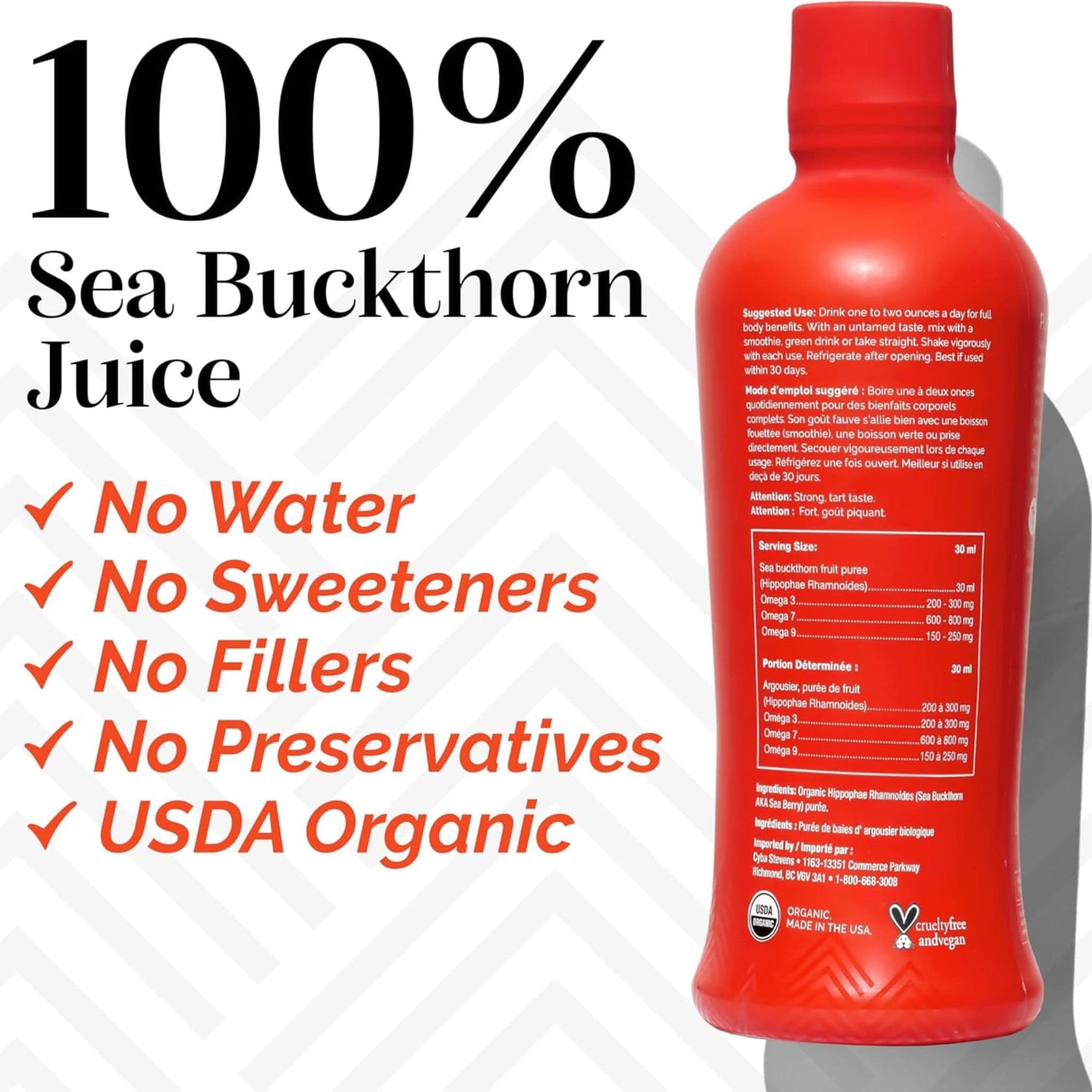 946mL | Sea Berry Therapy organic Omega-7 Pure Sea Berry