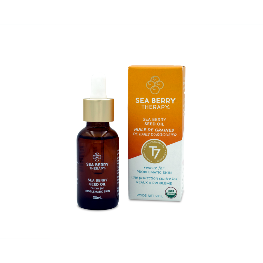 Sea Berry Therapy Sea Buckthorn Seed Oil, 100% Organic Face and Body Oil for Dry Skin, 30ml
