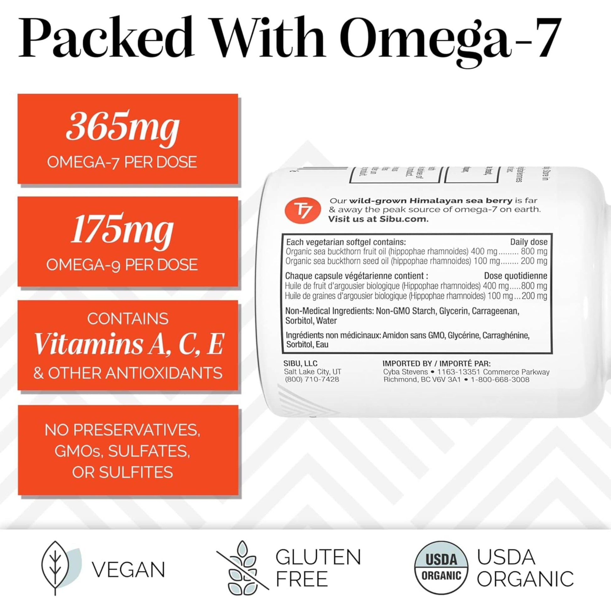 180 Softgels | Sea Berry Therapy SIBU Omega - 7 Support