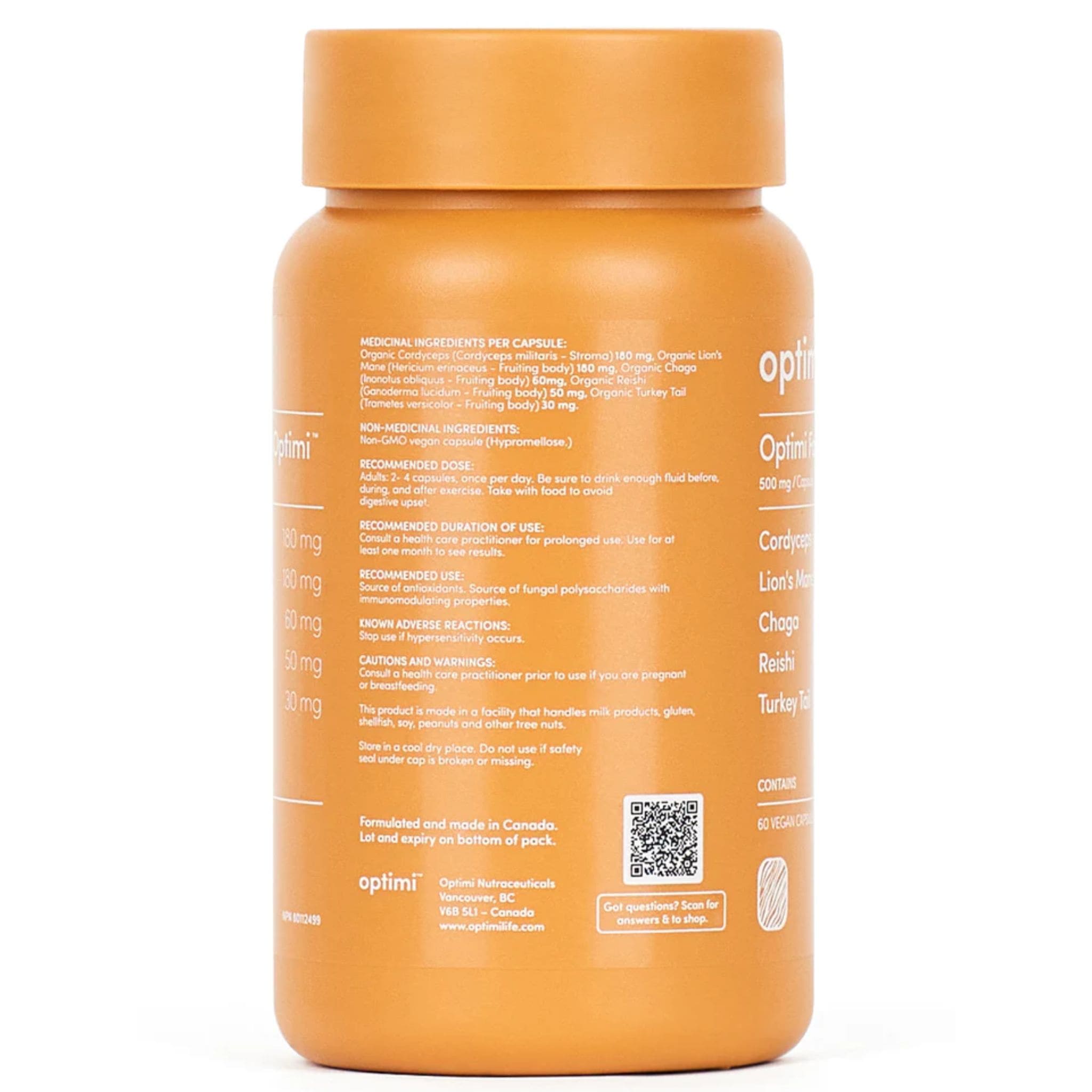 Opitimi Optimi Formulation with Multi Mushrooms, 60 Vegetable Capsules