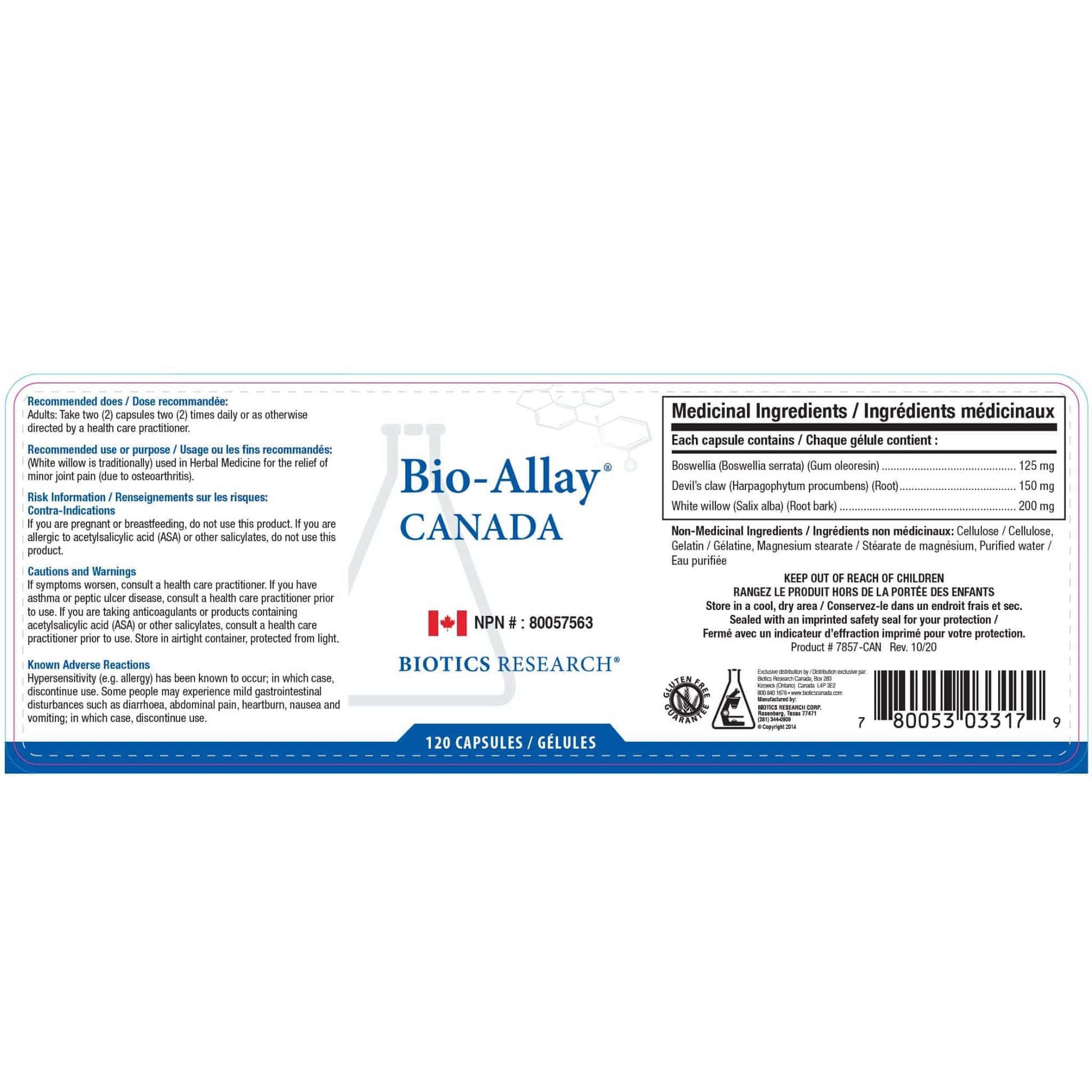 120 Capsules | Biotics Research Bio-Allay