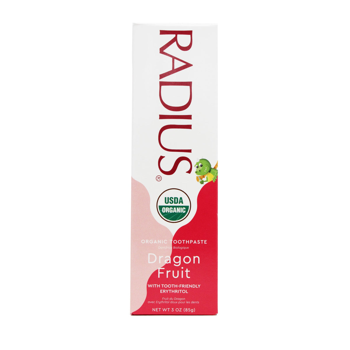 Radius Organic Kids Toothpaste Gel, Fluoride-Free, Coconut Banana (6 Months+) or Dragon Fruit, 85g - Dragon Fruit
