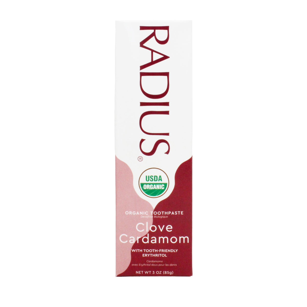 Radius Organic Toothpaste Gel, Fluoride-Free and SLS-Free, Mint Aloe Neem or Clove Cardamom, 85g - Clove Cardamom